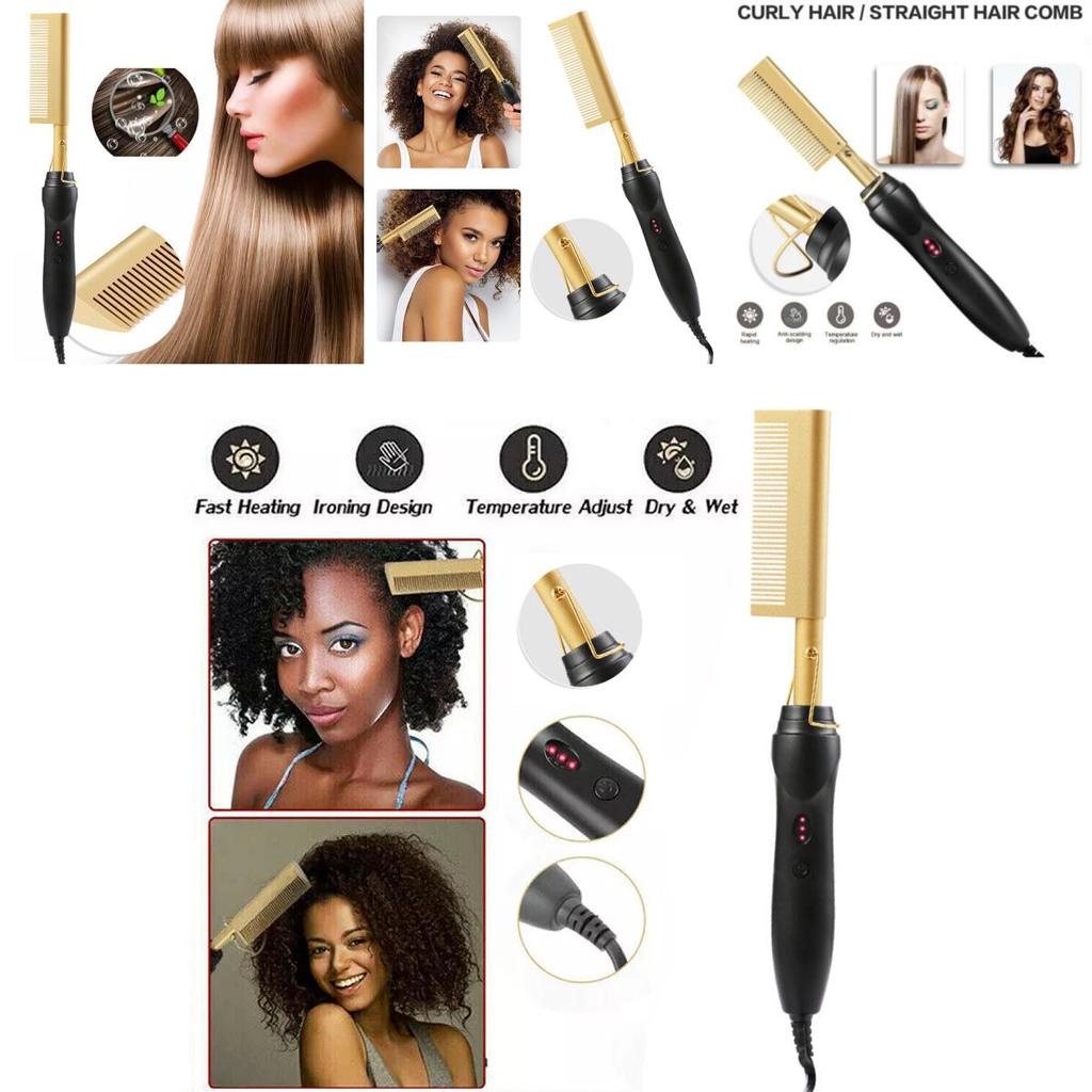Electric Curling Brush 2 In 1 Versatile Hair Straightener And Curler With 31mm Diameter For All Hair Types