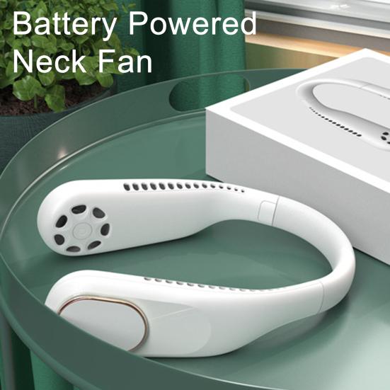 Mini Bladeless Neck Fan with USB Charging 4000mAh Portable Cooling Fan 3 Speeds 7H Battery Light Quiet Travel Fan for Outdoor Travel Office