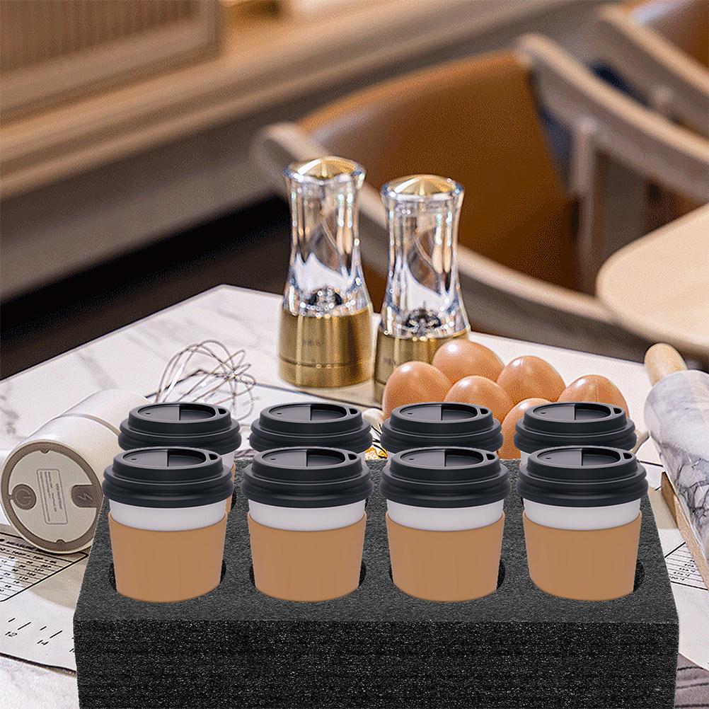 8Pcs Beverage Cup Carrier Tray Stable Lightweight Drink Holder for Coffee Milk Tea Takeaway Spill Resistant Picnic Home