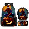 Set Zaino Spider-Man per Bambini e Toddler Zaino di Halloween 3 Pezzi Borsa Scolastica Stile Street