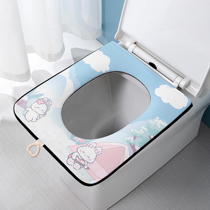 

Four seasons waterproof zipper seat cushion leave-in-wash summer moisture-proof universal cute square toilet seat cushion