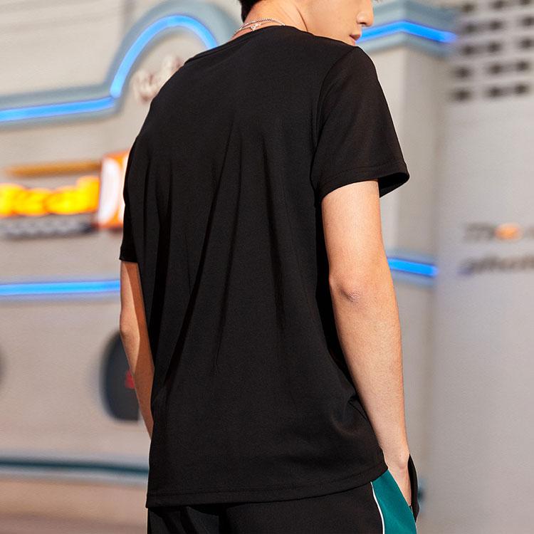Li Ning Wade Series Printed Casual Short Sleeve T-Shirt Men Tops Black AHSQ057-1