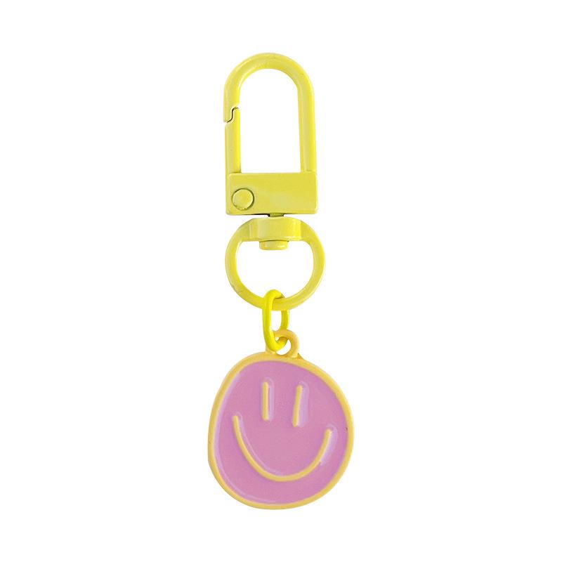 HyunA Style Smiley Face Pendant Keychain - Candy Color Dopamine Accessories for Bags