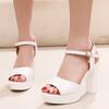 8cm 10cm Elegant Comfortable Thick Bottom Block High Heels Sandals Summer 2025 Women's Genuine Leather Shoes Platform Office