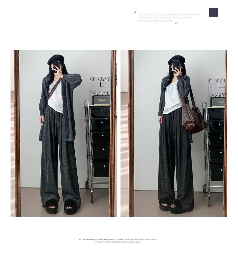 Women's Soft Winter Wide-Leg Pants - Loose, Thick, and Cozy for Autumn/Winter 2024
