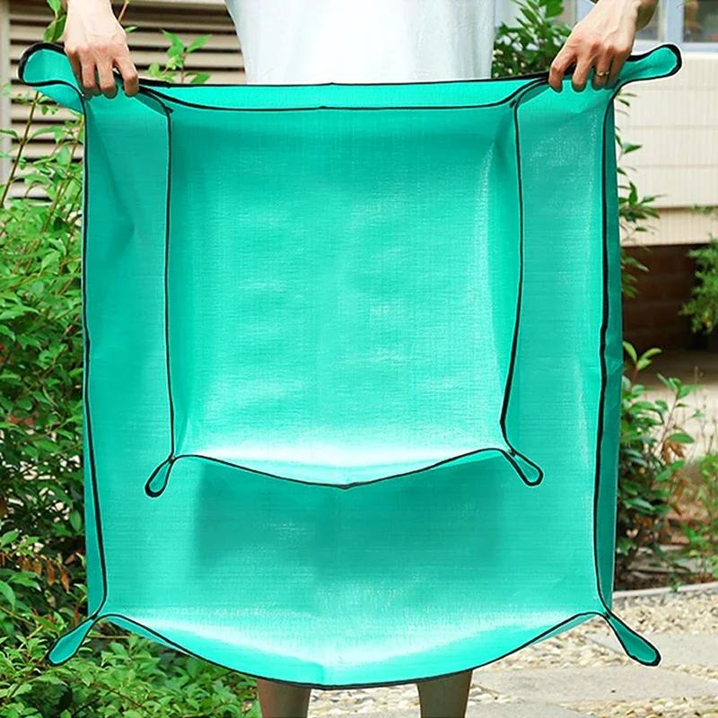 Estera de jardinería de 50/66/75/100 cm, estera de PE para trasplantar plantas, impermeable, cuadrada, para macetas, gruesa, plegable, accesorios de jardín