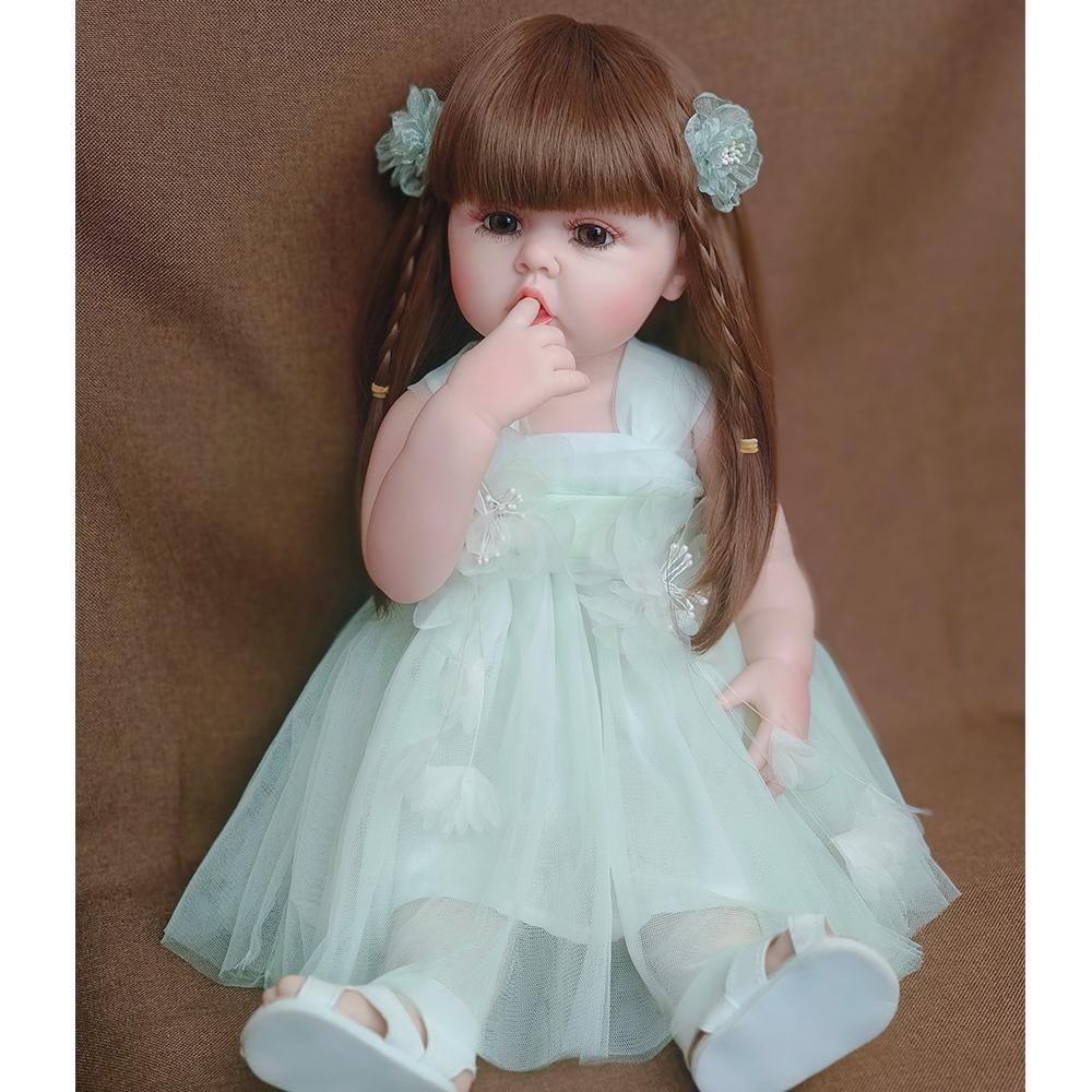 55 CM Nette Reborn Baby Puppen Voll Weichen Silikon Körper Mädchen Spielzeug Realistische Prinzessin Kleinkind Bebe Für Kinder Geburtstag Geschenk