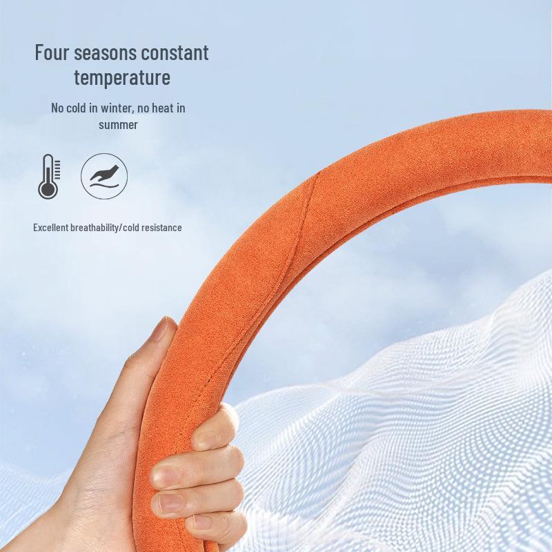 Suede & Fur Steering Wheel Covers: Winter Anti-Slip, Sweat-Absorbing, Luxury Women's Covers