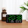 Large Digital Wall Clock With Led Display With Date Temperature Timer Humidity Week For Living Room Bedroom Gift For Seniors