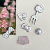 Silver Series KT Cat Refrigerator Magnets - Cute & Stylish Magnetic Pegboard Decorations for Your Home!