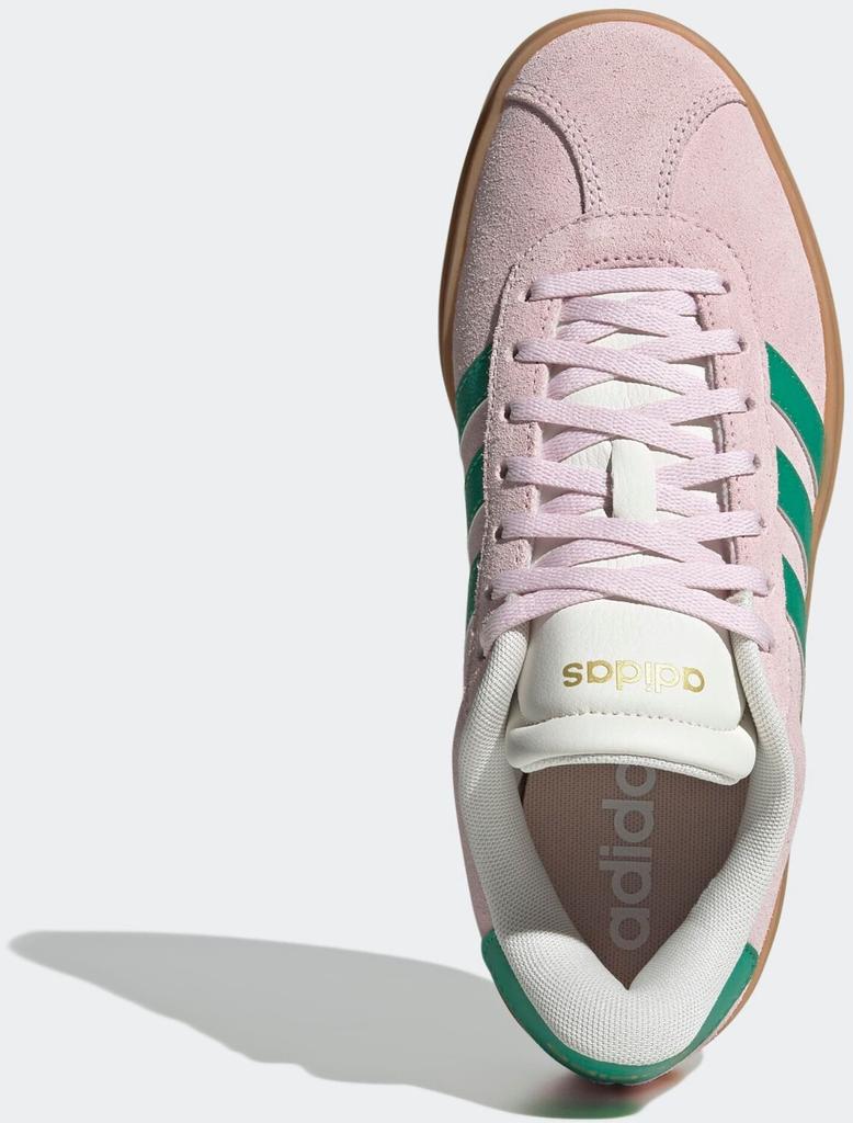 Кроссовки Adidas VL Court Bold Women прозрачный розовый/корт зеленый/коричневый белый