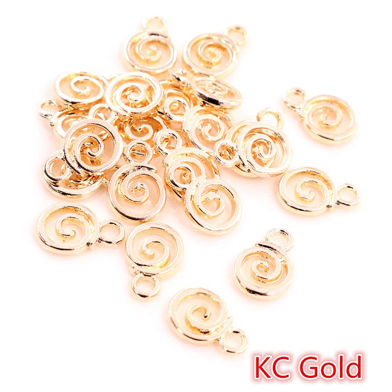 11x8mm 30pcs Antique Silver Plated Gold Colors Rhodium Swirl Handmade Charms Pendant:DIY for Bracelet Necklace