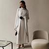 2025 Summer Fashion: European & American Cross-Border Long-Sleeve Tie-Waist Cloak Dress