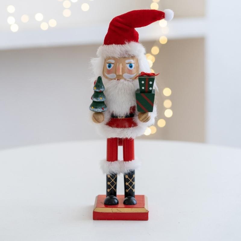 Colorful Soldier Christmas Soldier Dolls Decorations Soldier Wood Christmas Walnut Soldier Winter Table Toppers