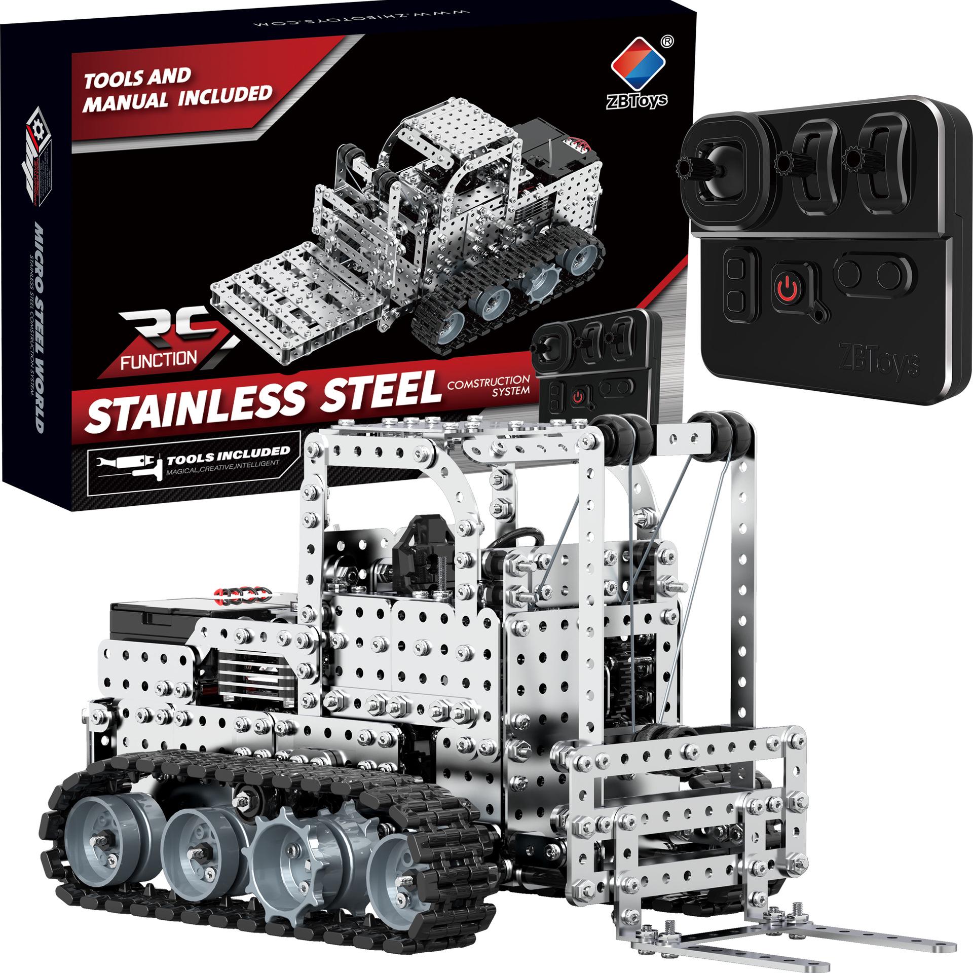 Remote Control Metal Forklift Model - Advanced Mechanical Assembly Building Blocks for Adults