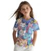 Summer Children's Short Sleeved T-shirt Fashionable Colorful Cartoon Animals 3d Printing Soft Comfortable Breathable Round Neck T-shirt