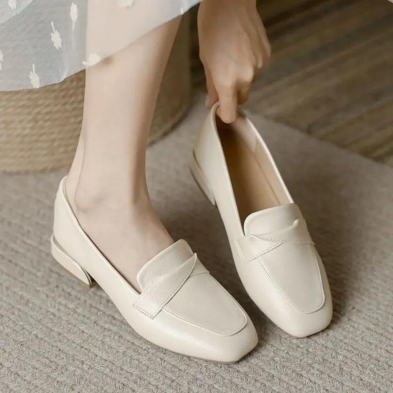 Fashion Square Heels Woman Pumps With Medium Formal Shoes for Women Non Slip Quick Delivery On Offer Popular Sale Promotion Casual