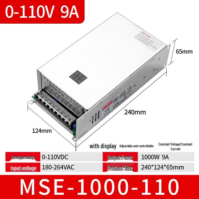 1000W MSE Switching Power Supply: 220V To 12V, 24V, 36V, 48V DC, 0-72V 60A Constant Voltage/Current
