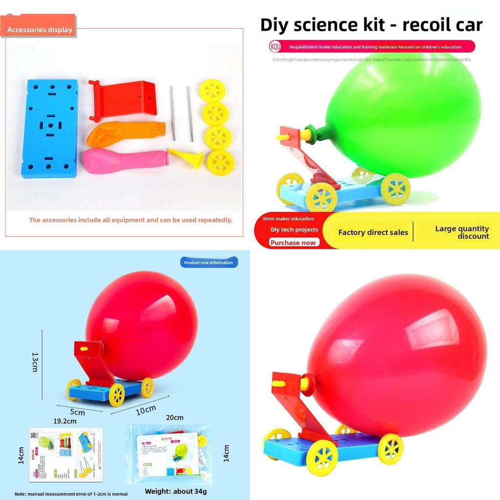 Stem Diy Physics Toy Set With Rebound Air Balloons For Kids Educational Activity