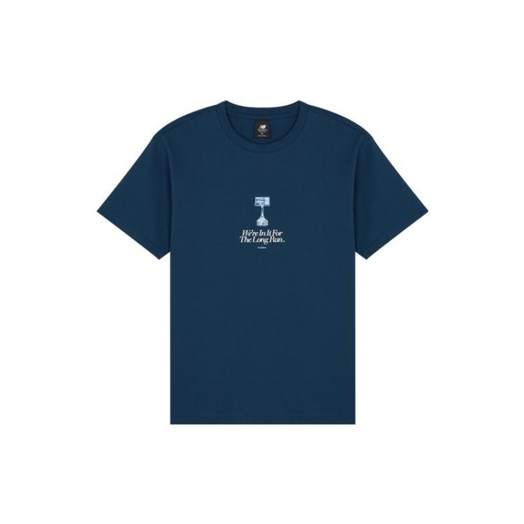 New Balance X ANB Brand Tee Asia Sizing 'Blue White' Men's AMT22377-BGV