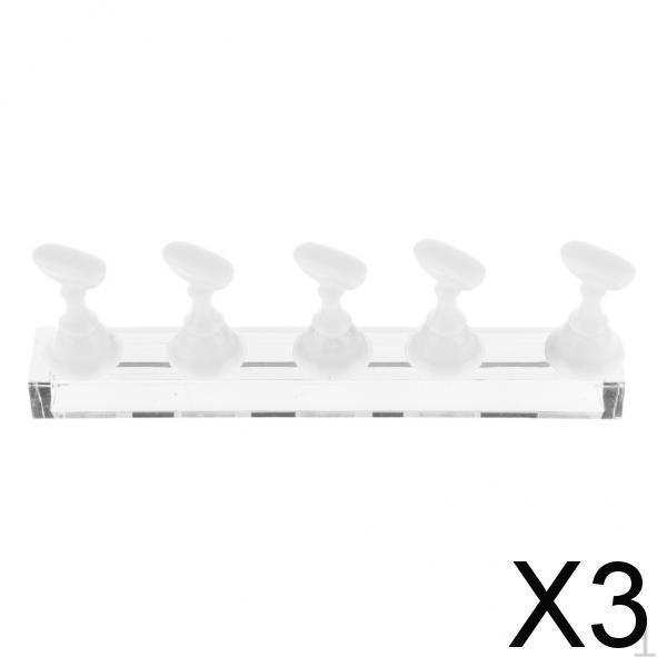 

2xTop False Tips Display Stand Training Practice Holder Nail Art Accessories White , White, 3 Pcs
