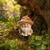 Miniatur Landschafts Zubehör Pilzkappe Zwerg Statue, Harz Gartenfigur, Retro Innen Fenster Dekorationsstück Niedliche Skulptur für Terrasse