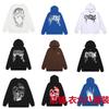 Mens Oversized Hoodie With Embroidered Skull Spine Design Streetwear Casual Pullover Cotton Blend Loose Fit