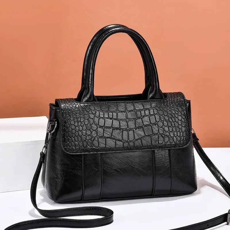 Handbag Women's Large Capacity Women's Bag New Fashi Atmosphere Ste Grain Slant Mother's Bag