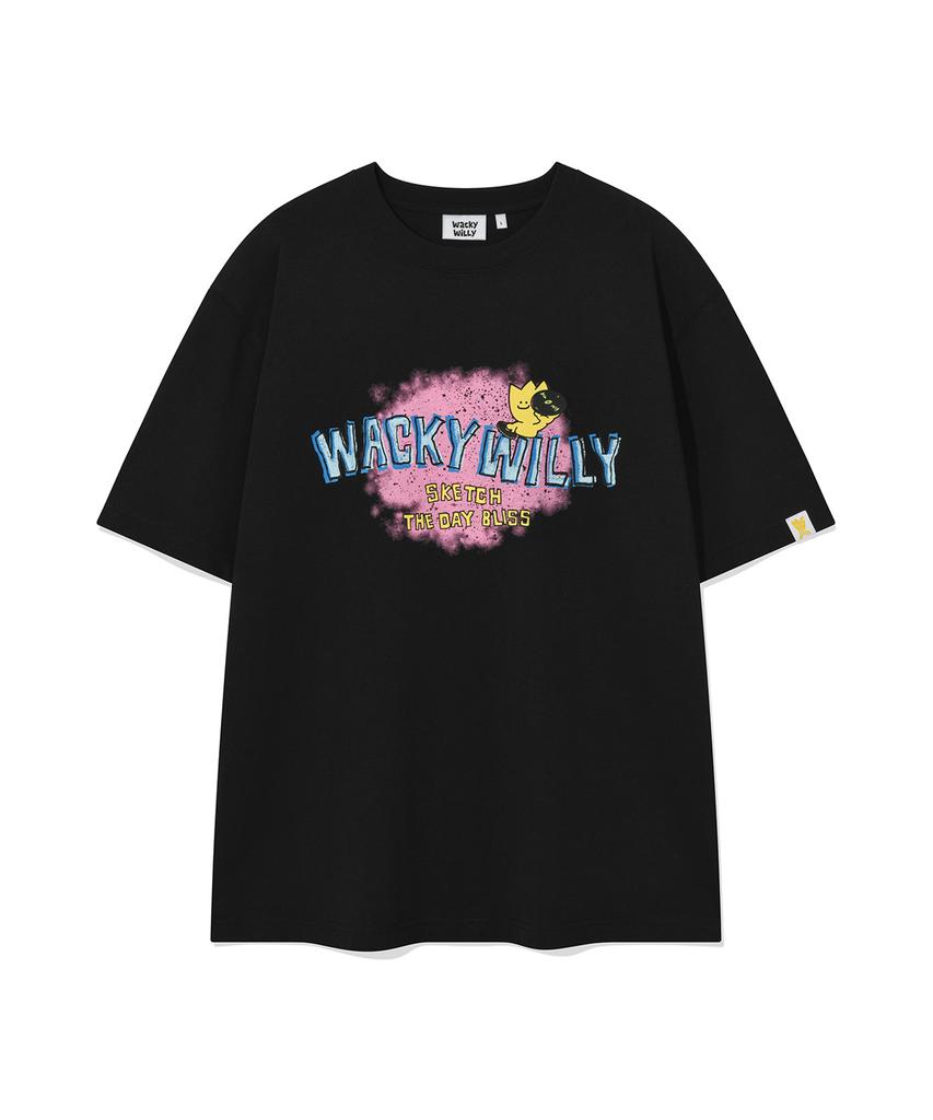 WACKY WILLY Kiki Typographic Point Short Sleeve T-Shirt (2 Colors)