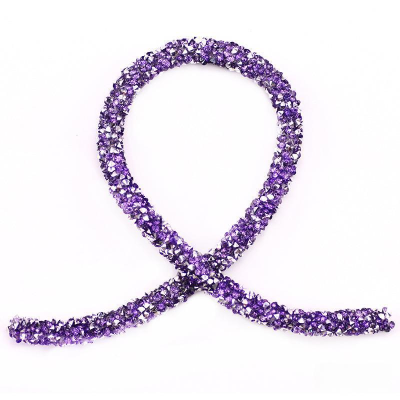 270cm Glitter Rhinestones Sequins Trimmings Soft Tube Cord Rope Strings DIY Garment Shoes Headwear Decoration Accessories