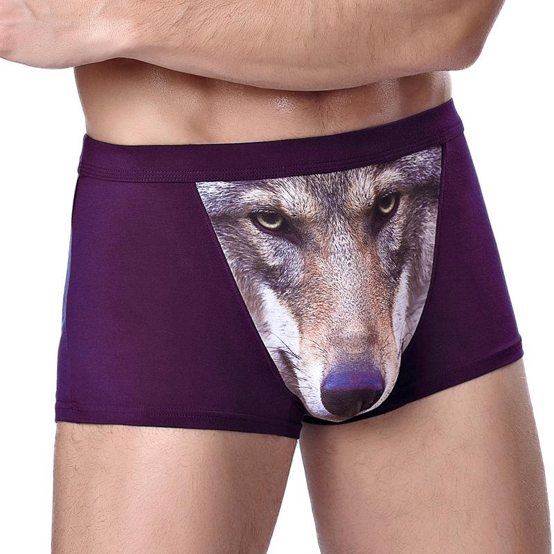 Men Underpants Modal Men's Wolf Eagle Panties Cartoon Animal Funny Hombre U Pouch Bulge Underwear Men Lingerie Gift