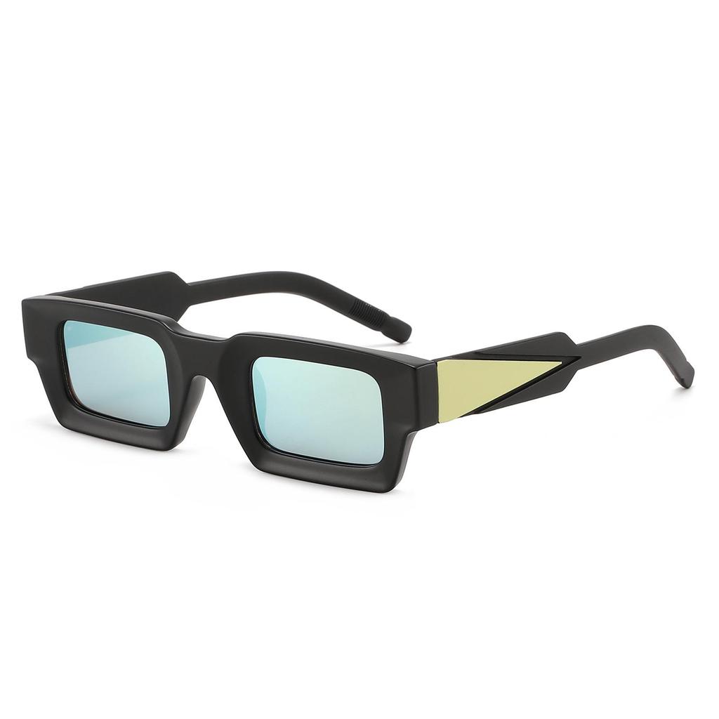 Retro Square Sunglasses for Women - Small Frame, Color Mirror Lenses, Versatile European & American Street Style