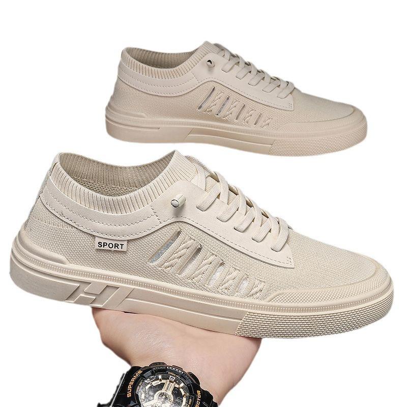 Summer Men's Shoes Breathable Mesh Thin Deodorant Sports Shoes Men's Drivers Drive One Pedal Fly-woven Socks Board Shoes