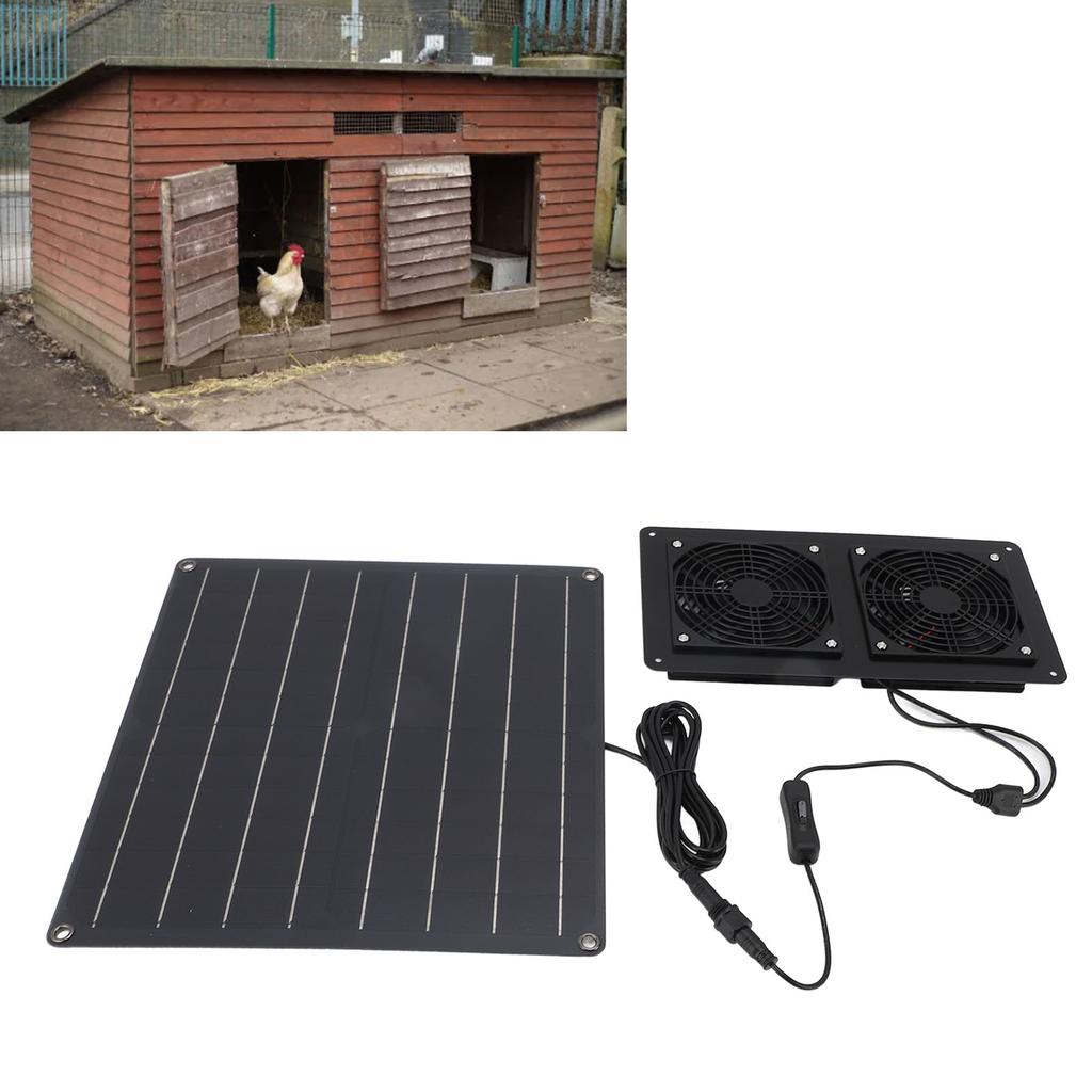 Solar Powered Dual   Extractor,   Ventilator Solar Exhaust Fan Kit Camping Fan for Home Attic Shed Garage Ventilation