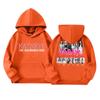 Girls' Fashion Long-Sleeve Hooded Sweatshirt with Print and Pockets