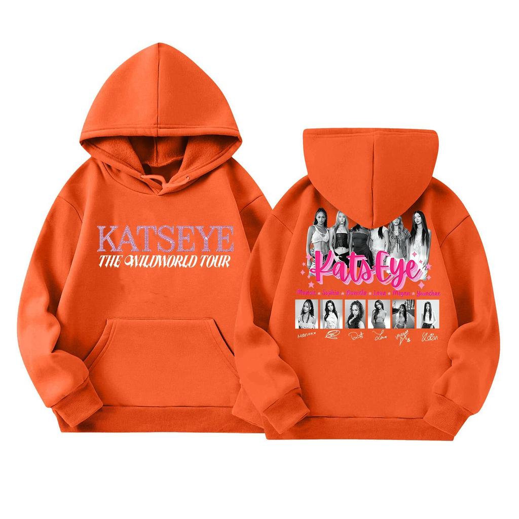 Girls' Fashion Long-Sleeve Hooded Sweatshirt with Print and Pockets
