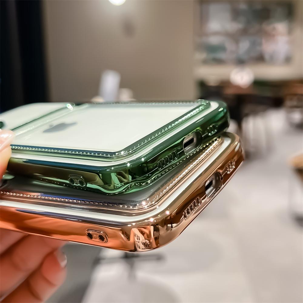 16 Pro Max Photo Pocket Shockproof Silicone Cover For For Iphone 11 12 13 14 15 Electroplated Transparent Card Holder Wallet Case