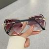 Luxury Brand Design Vintage Rimless Rhinestone Sunglasses Women Men Fashion Gradient Lens Sun Glasses Shades for Female