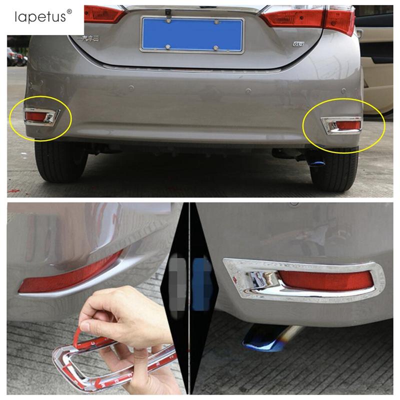 2PCS Rear Tail Fog Lights Lamps Frame Decoration Cover Trim For Toyota Corolla 2014 - 2018 ABS Chrome Accessories Exterior Kit