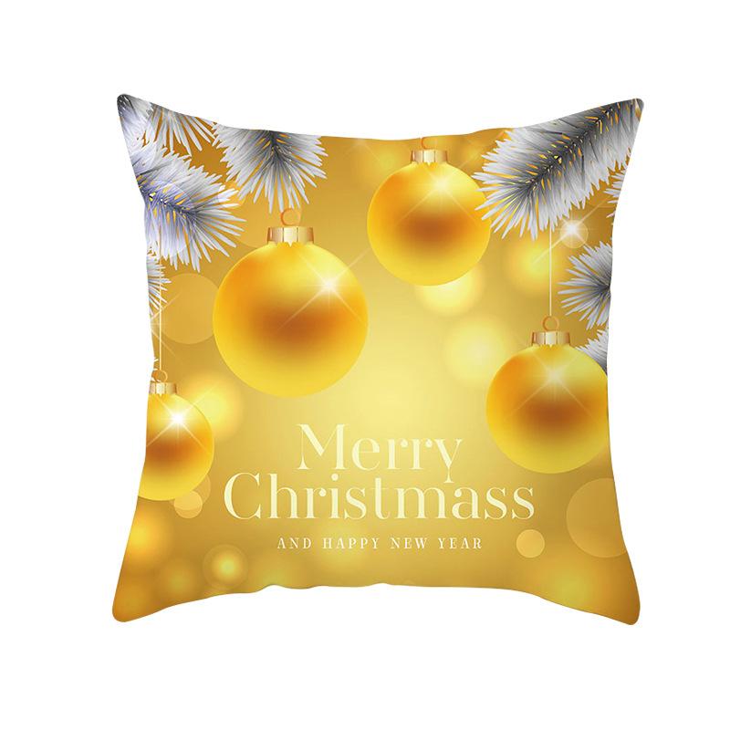 Gold Christmas Throw Pillow Cover Christmas Gold Ball Sofa Home Decoration Cushion Cover