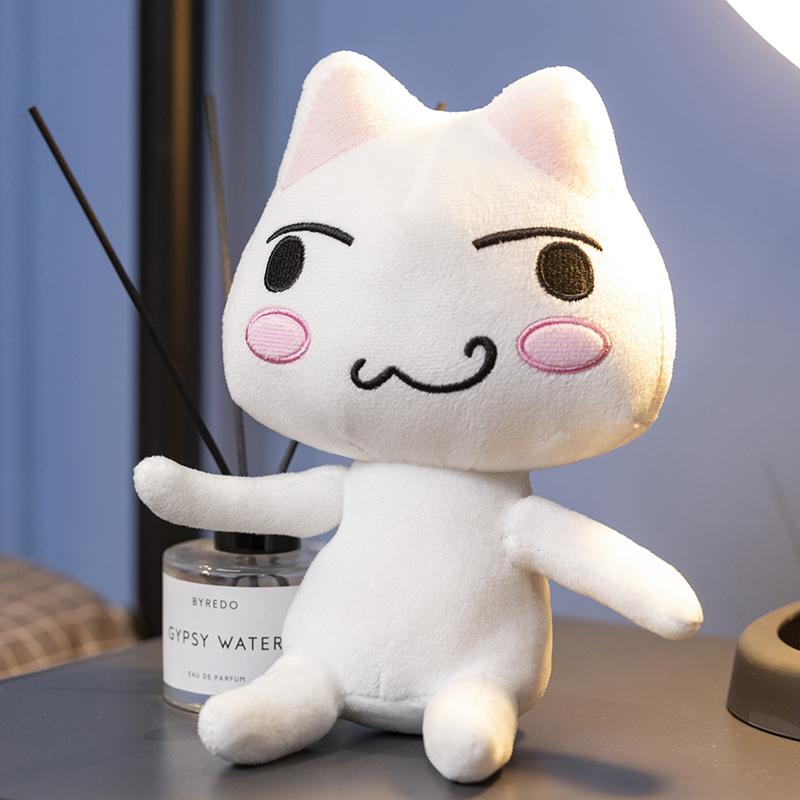 Neuer Toro Inoue Katzen Plüschtier Anime Spielzeug Puppe Kuscheltiere Plüschtier Cartoon Paar Schwarz-Weiße Katzen Dekoration Geschenk Spielzeug für Kinder