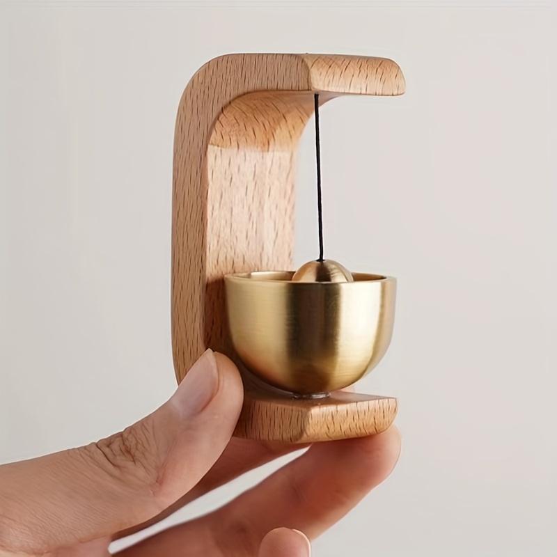 

1 шт., дверной звонок из чистой меди для помещений с подвесным колокольчиком - привлекательный дизайн с присоской и успокаивающим перкуссионным звуком, идеальный вход в магазин