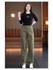 Trendy High-Waisted Wide-Leg Cargo Pants for Women - 2026 Spring/Autumn Slimming Retro Style