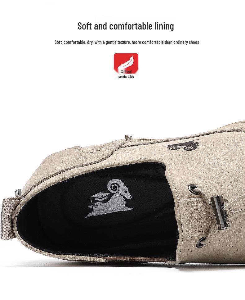 Herren Trendige Echtleder Slipper Freizeitschuhe - Atmungsaktiv, Vielseitig, Lässiger Stil