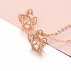 Purple Gold Diamond Crown Pendant, Fashionable And Exquisite Trend Simple Rose Gold Plated Necklace