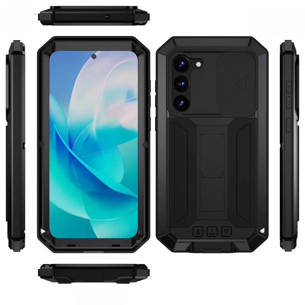 Armored Case for Samsung Galaxy S23, R-JUST CamShield Slide, Black