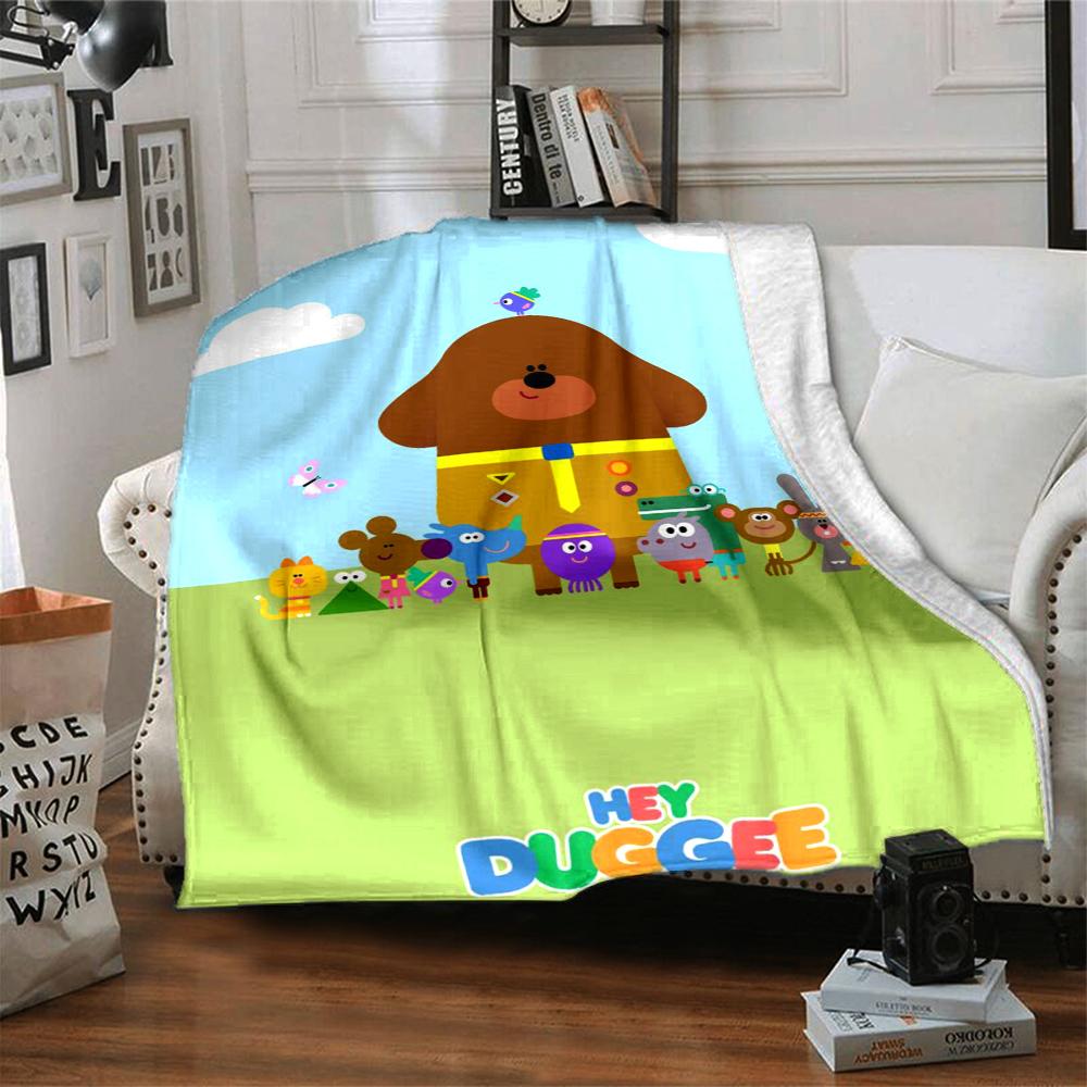 Hey Duggee Theme Printed Blanket - Perfect for Couch, Bed, Travel & Outdoor Use | Machine Washable, Cozy & Durable.