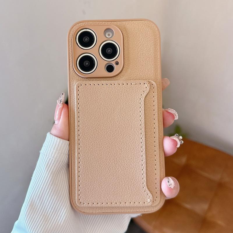 Luxury Litchi Leather Texture Phone Case With Horizontal Card Bag For iPhone 16 15 14 Plus 13 12 11 Pro XS Max XR Fashion Cover