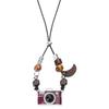 Adjustable Film Camera Pendant Necklace Vintage Brown Enamel Coating Jewelry For Photography Enthusiasts