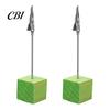 Thick And Thin Paper Clip 2 Pcs Wooden Cube Base Memo Holder with Clips, Mini Table Photo Postcard Number Stands for Name Cards, Photos, Memos,